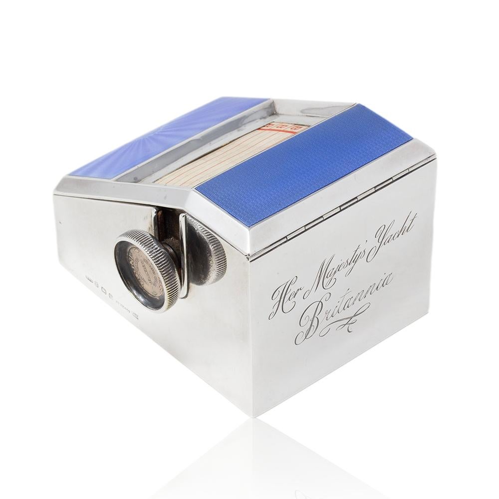 Américain Her Majesty's Yacht Britannia Asprey Silver and Enamel Telephone Index (Répertoire téléphonique en argent et en émail) en vente