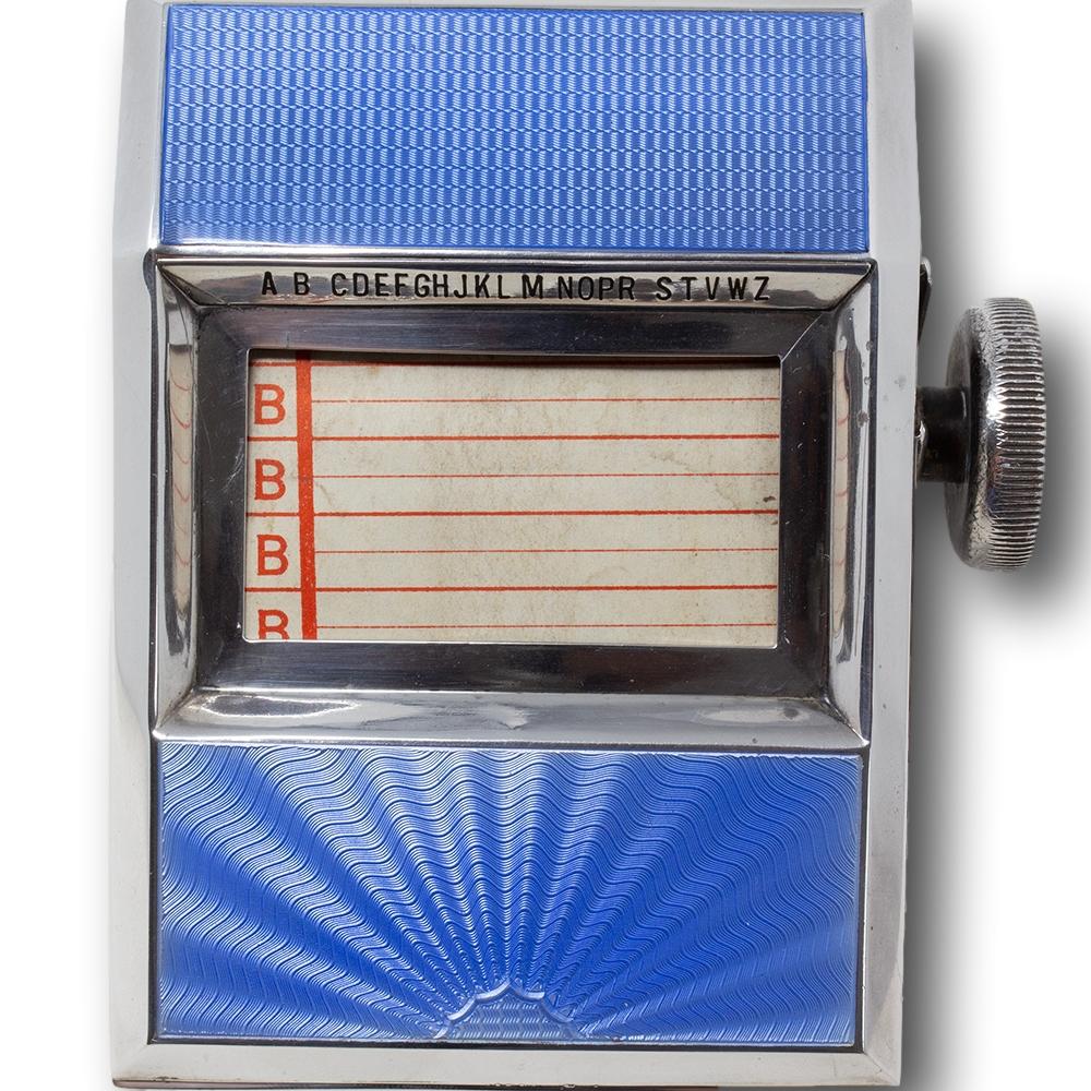 Her Majesty's Yacht Britannia Asprey Silver and Enamel Telephone Index (Répertoire téléphonique en argent et en émail) en vente 1