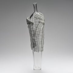 Hera, a clear, grey & black figurative glass sculpture by Cathryn Shilling