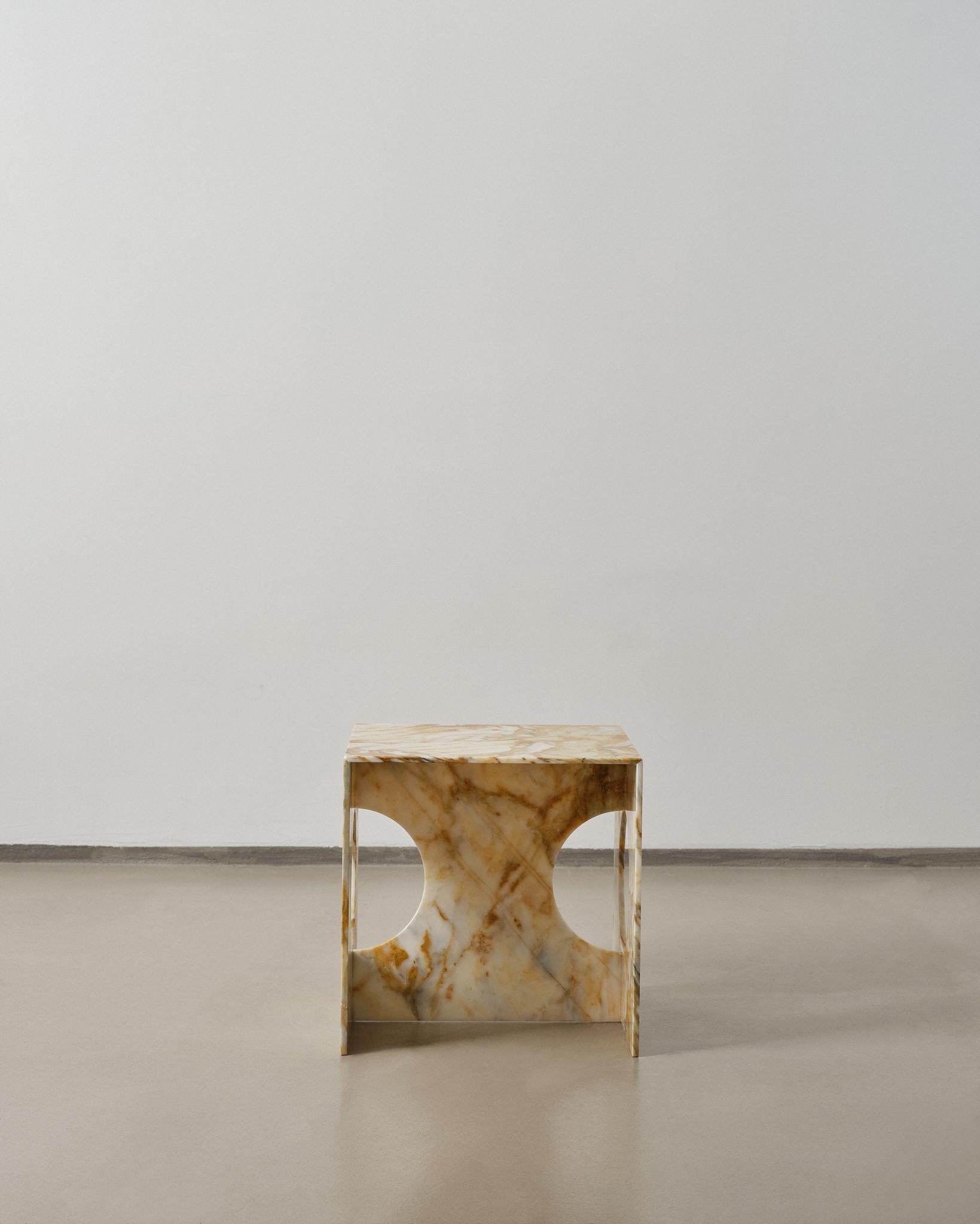 Contemporary Hera Coffee Table in Sky Blue Marble by Studio Mohs For Sale