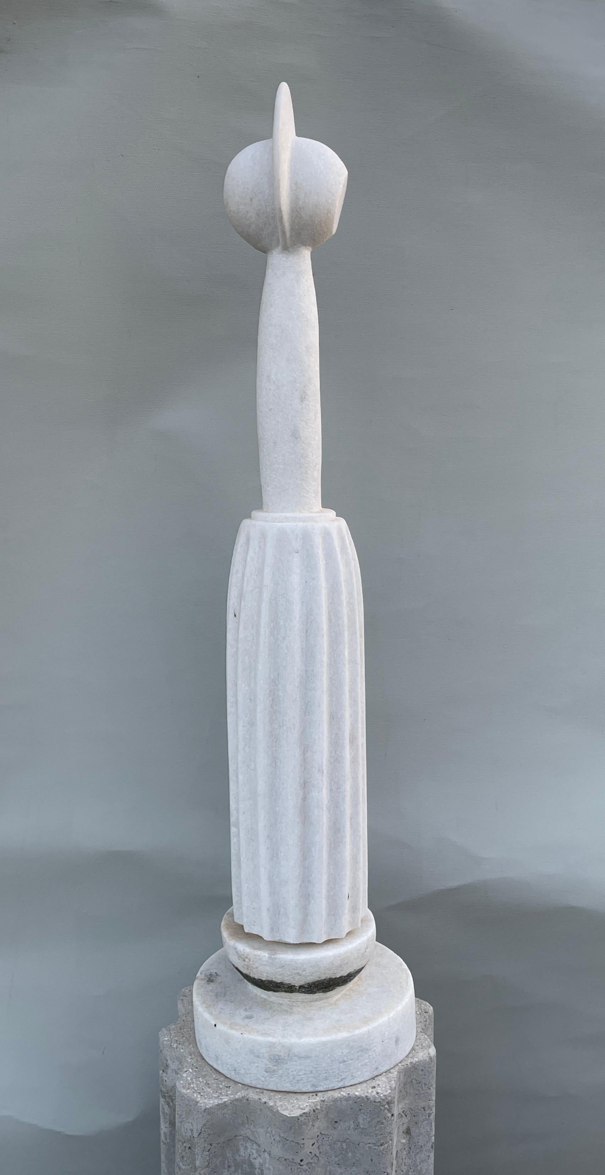 Post-Modern Hera Hand Carved Marble Sculpture by Tom Von Kaenel For Sale