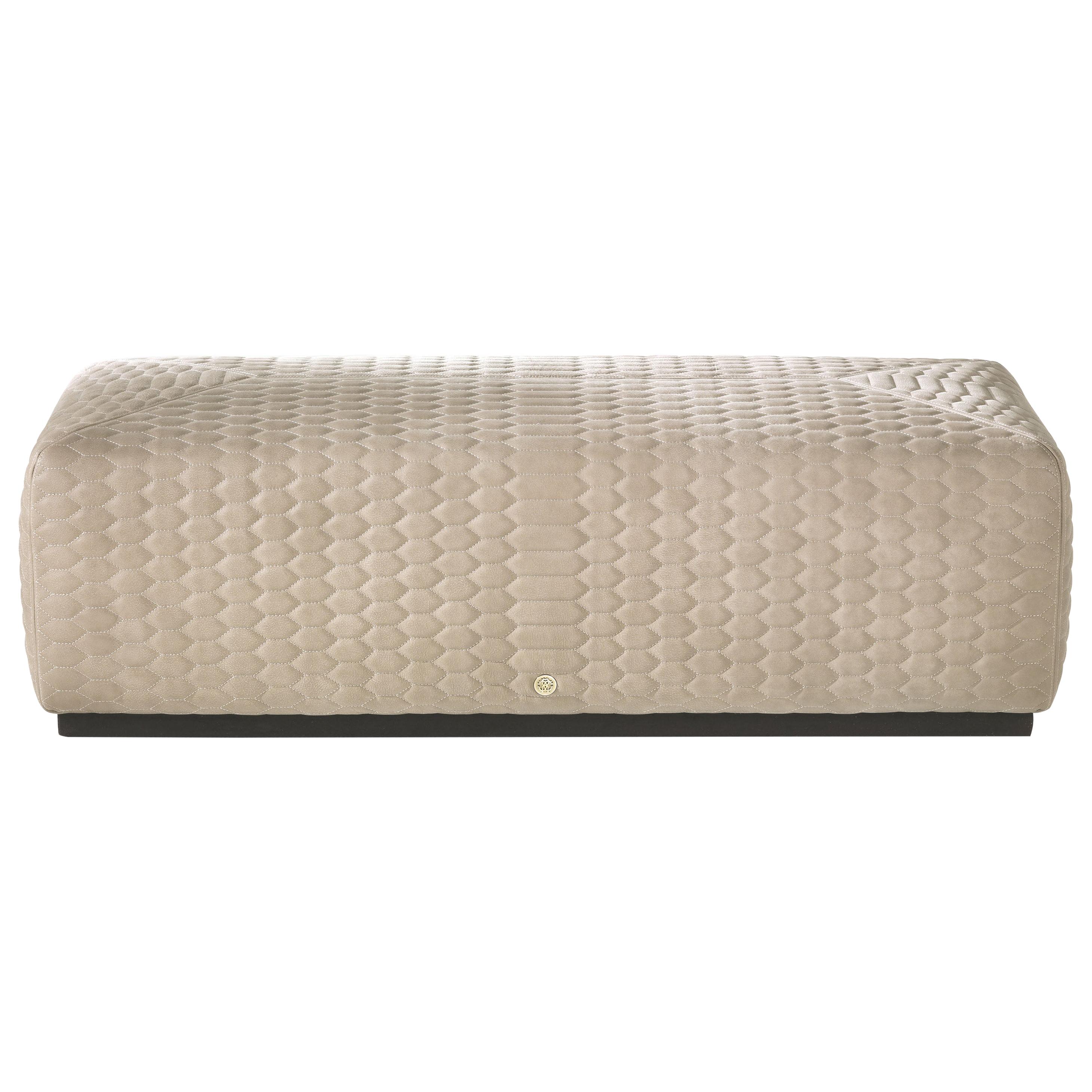 21st Century Hera Pouf in Quilted Leather by Roberto Cavalli Home Interiors