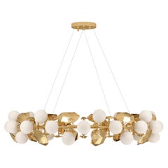 Boca do Lobo Hera Round I Suspension Lamp in Brass and Glass