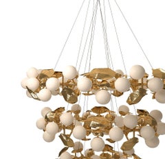 Boca do Lobo Hera Round III Suspension Lamp in Brass and Glass