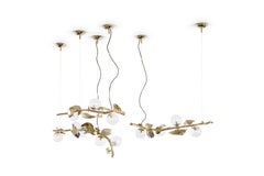 Boca do Lobo Hera Suspension Lamp in Brass and Glass