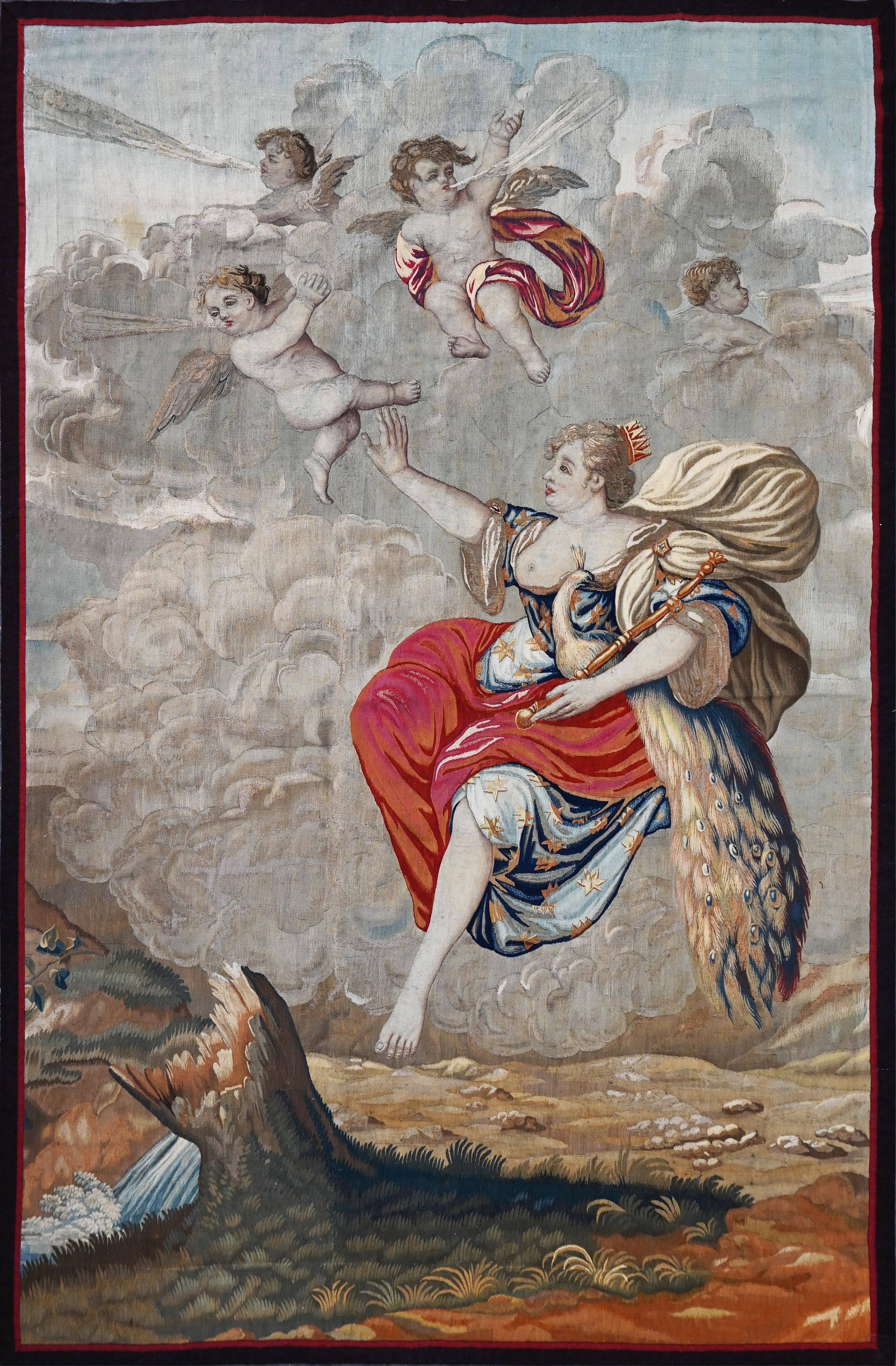 Hera, die furchterregende Königin des Olymps, Wandteppich Brüssel 18., 183Lx287H cm (Belgisch) im Angebot