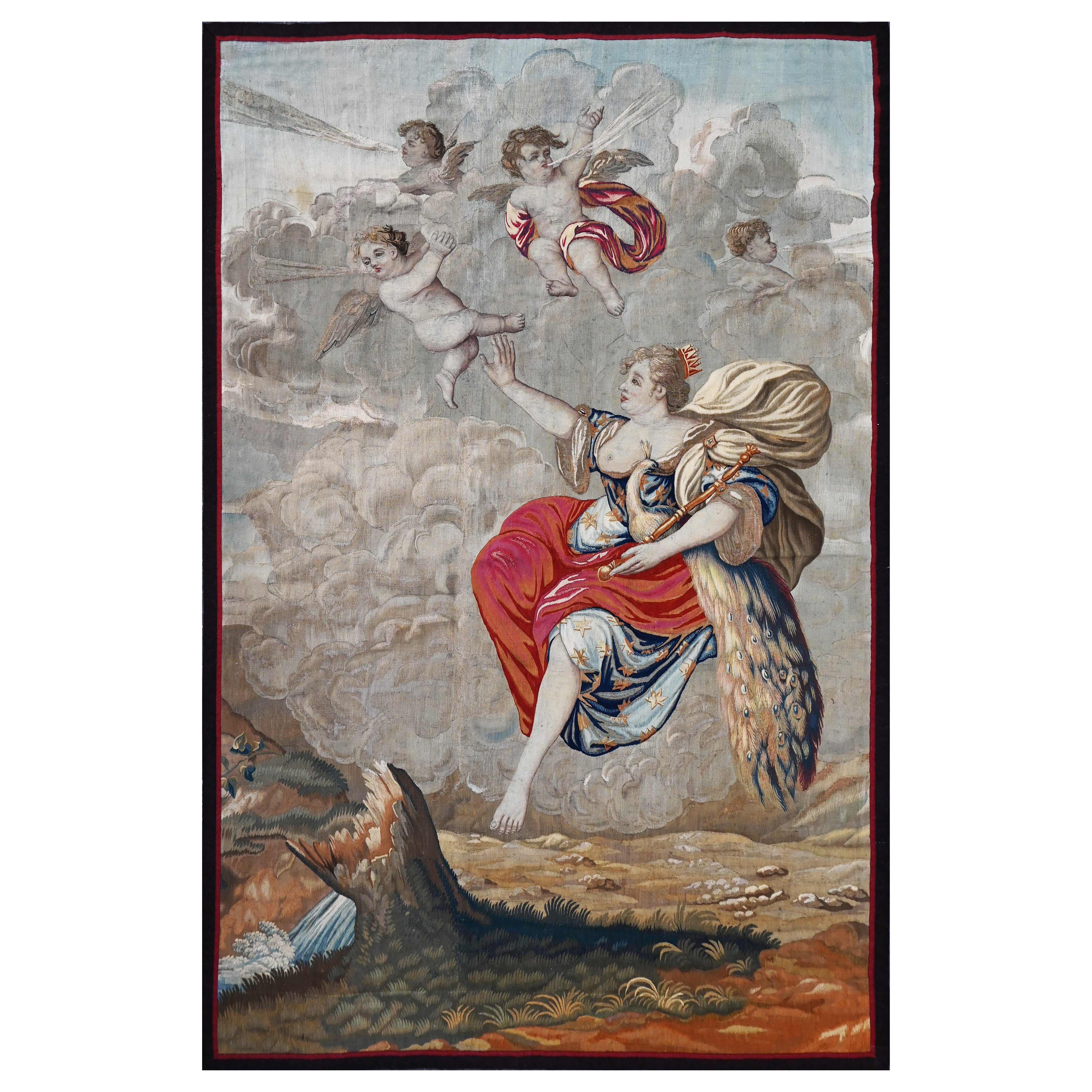 Hera, die furchterregende Königin des Olymps, Wandteppich Brüssel 18., 183Lx287H cm im Angebot