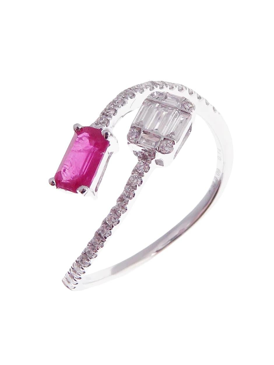 For Sale:  Hera Twisted Baguette-1 Illusion Ring 3