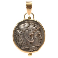 Heracles Coin Pendant, circa 300 BC, w 18K (pendant only)