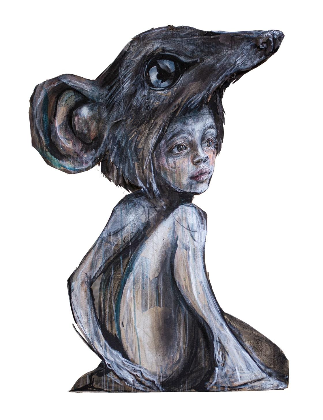 Herakut Portrait Painting - Dreamy Rat