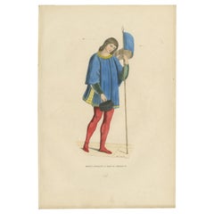 Antique Herald Announcing the Death of Charles VI, Published in 1847
