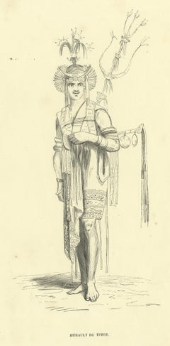 Herald of Timor, Antique Wahlen Costume Print, 1843-1844