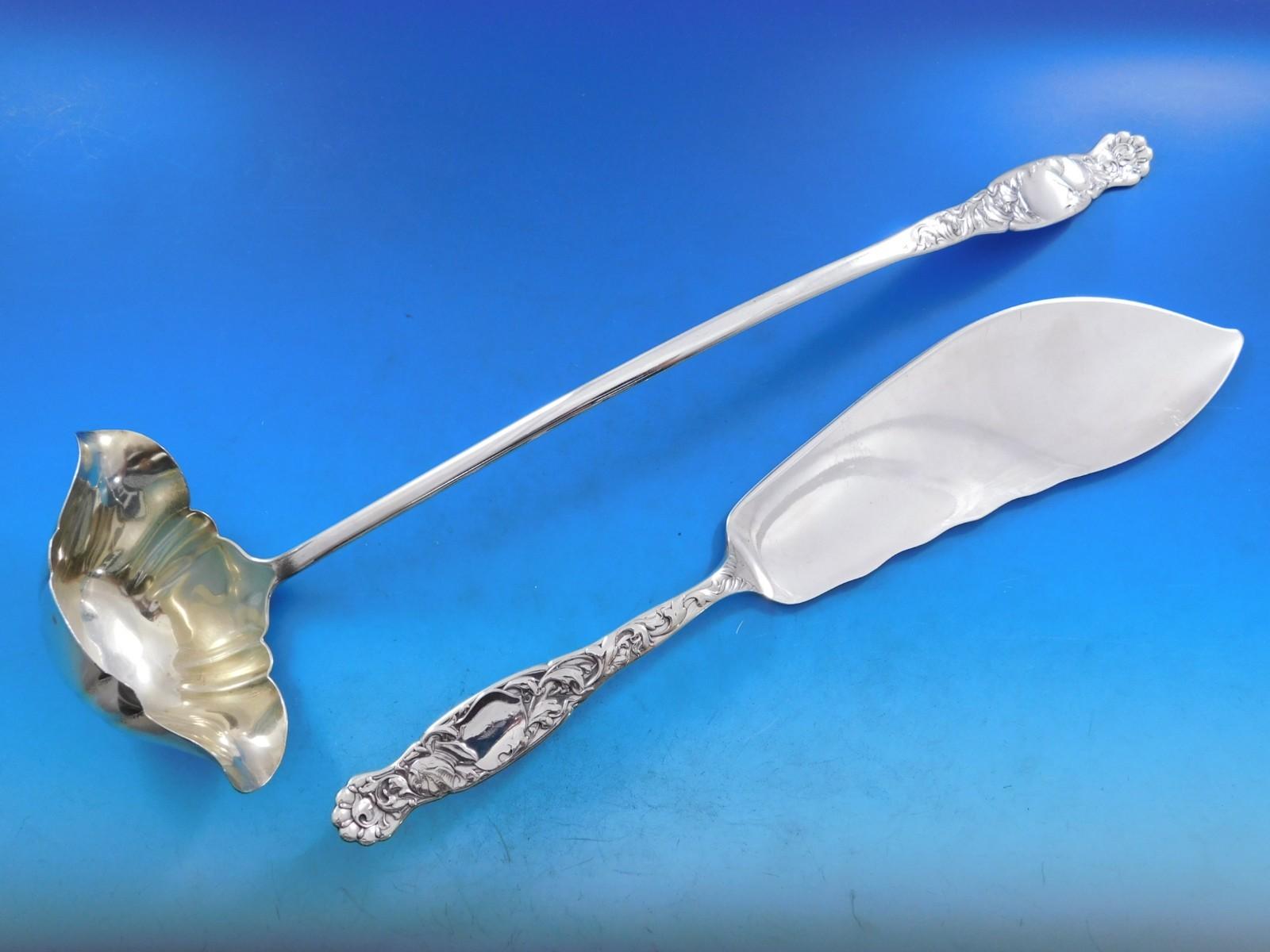 Set di posate in argento Sterling Heraldic by Whiting per 12 persone Servizio da 100 pezzi Cena In condizioni ottime in vendita a Big Bend, WI