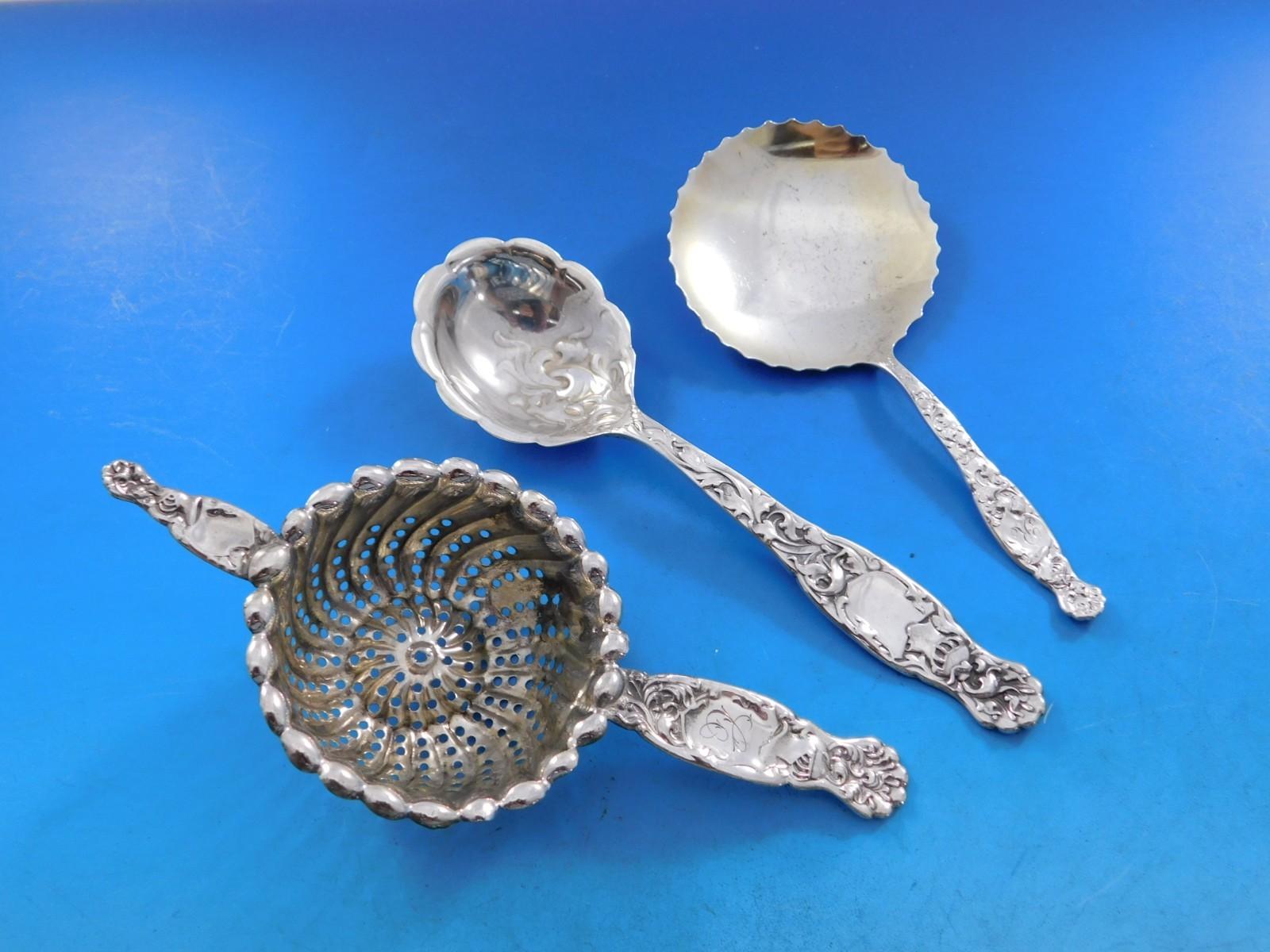 Argento 925 Set di posate in argento Sterling Heraldic by Whiting per 12 persone Servizio da 100 pezzi Cena in vendita