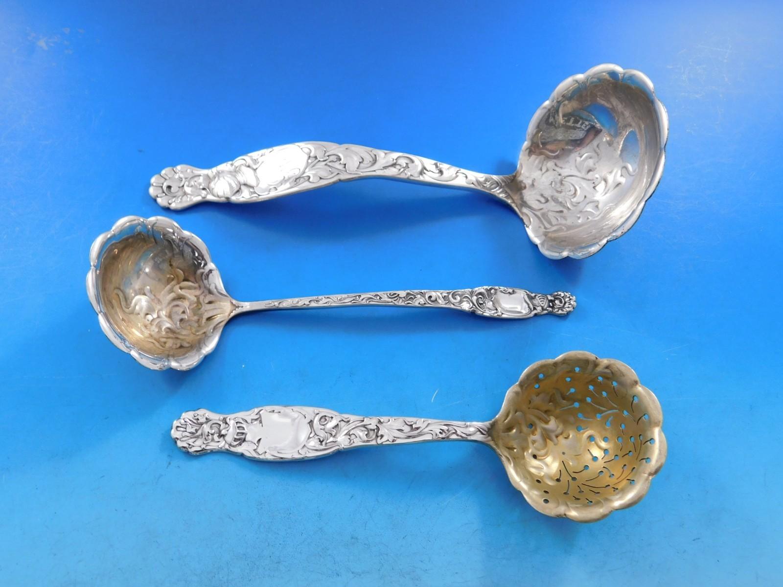 Set di posate in argento Sterling Heraldic by Whiting per 12 persone Servizio da 100 pezzi Cena in vendita 1