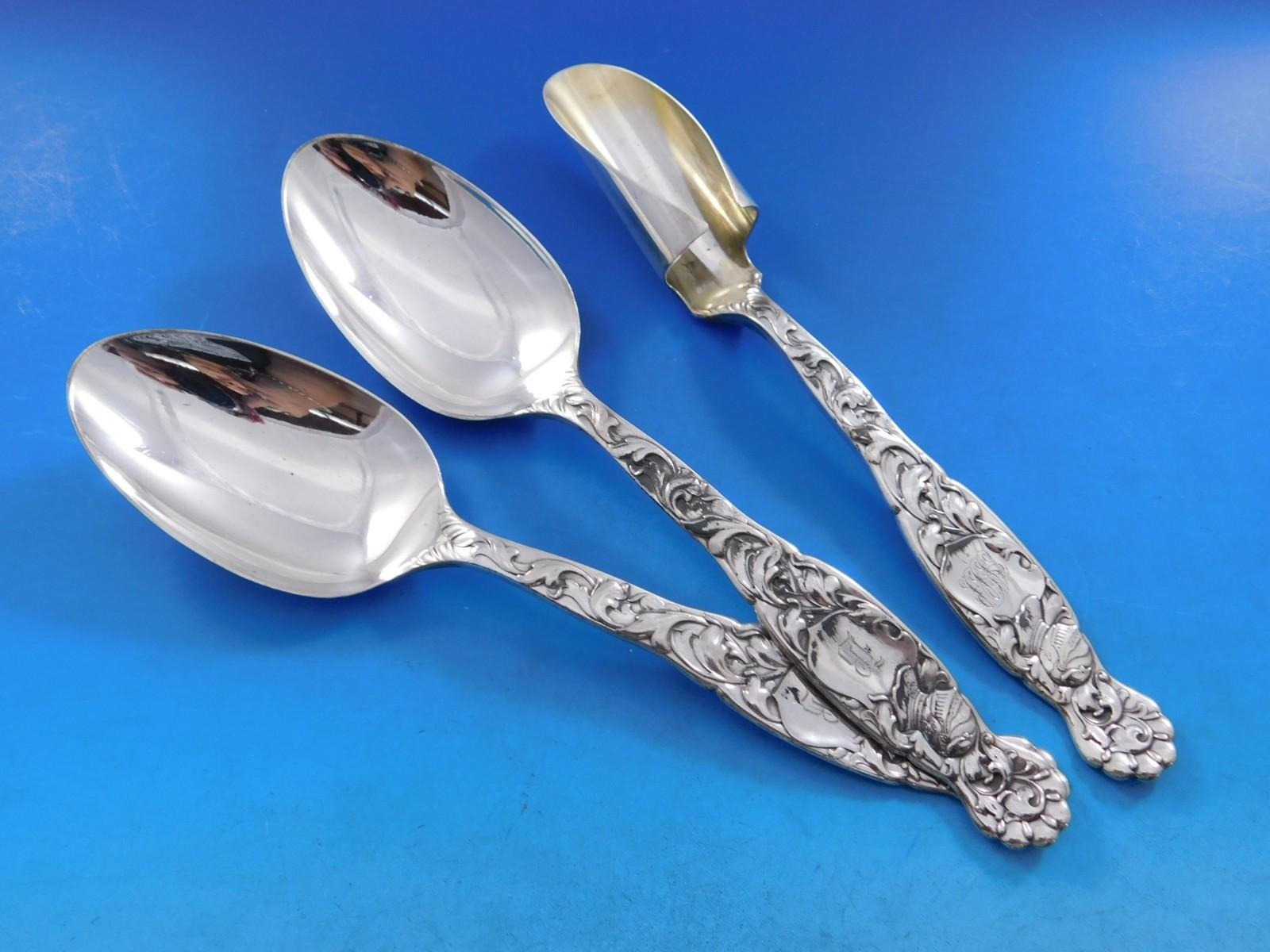 Set di posate in argento Sterling Heraldic by Whiting per 12 persone Servizio da 100 pezzi Cena in vendita 2