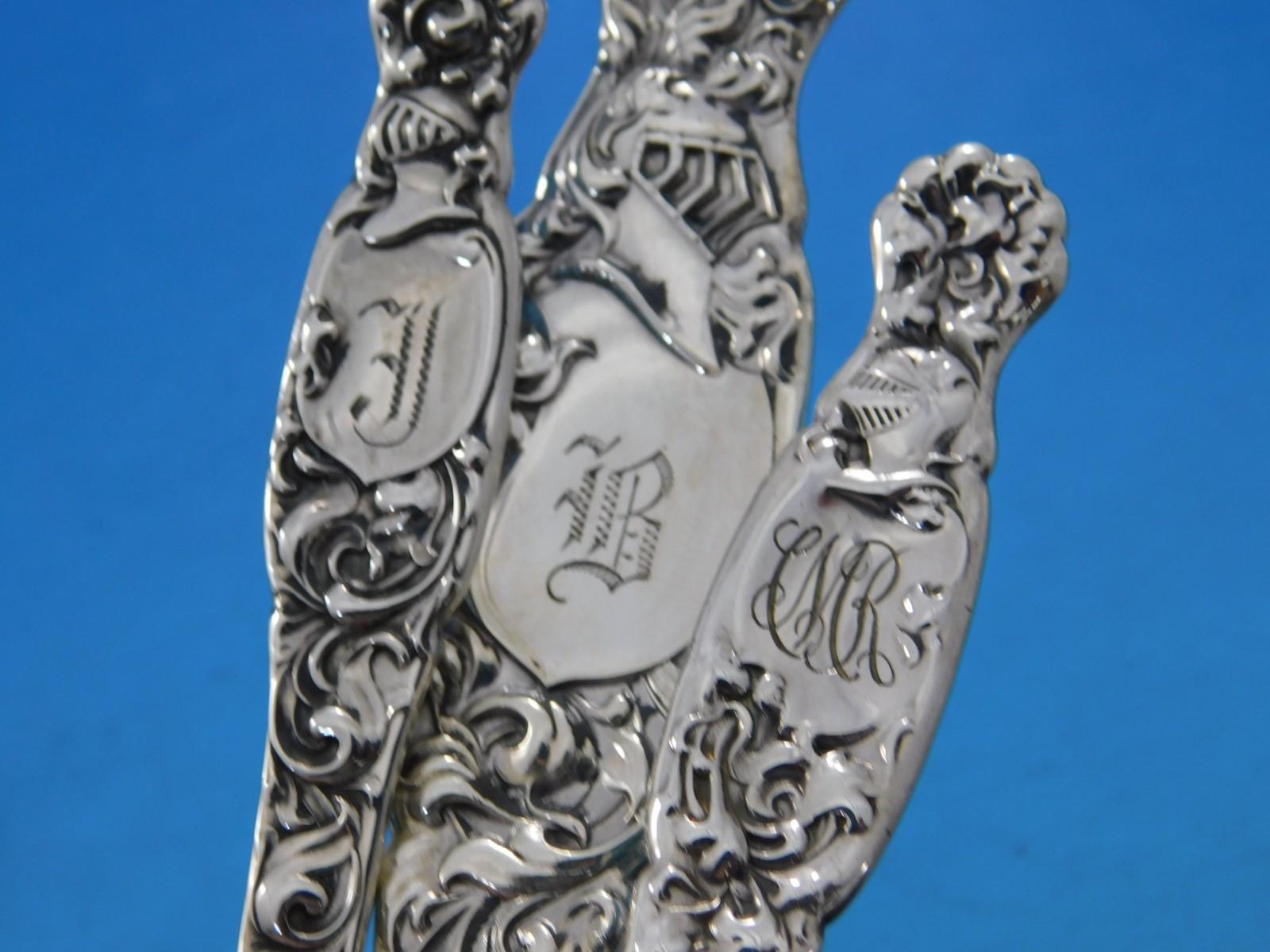 Set di posate in argento Sterling Heraldic by Whiting per 12 persone Servizio da 100 pezzi Cena in vendita 4