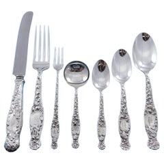 Heraldic by Whiting Sterling Silver Flatware Set For 12 Service 100 pcs Dinner