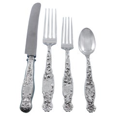 Heraldic by Whiting Sterling Silber Besteck Set für 8 Service 35 Pieces Selten