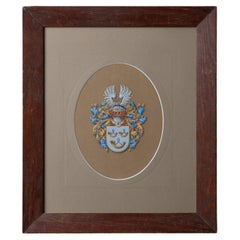 Heraldic Coat of Arms Gouache Painting