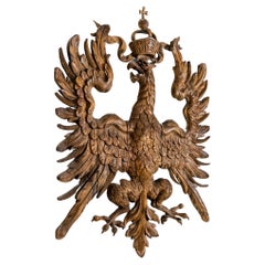 Heraldic Eagle in Limewood, Central Europe 18th Century