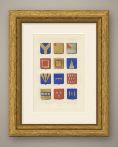 Heraldic Figures of the Second and Third Order, Antique Print, 1851