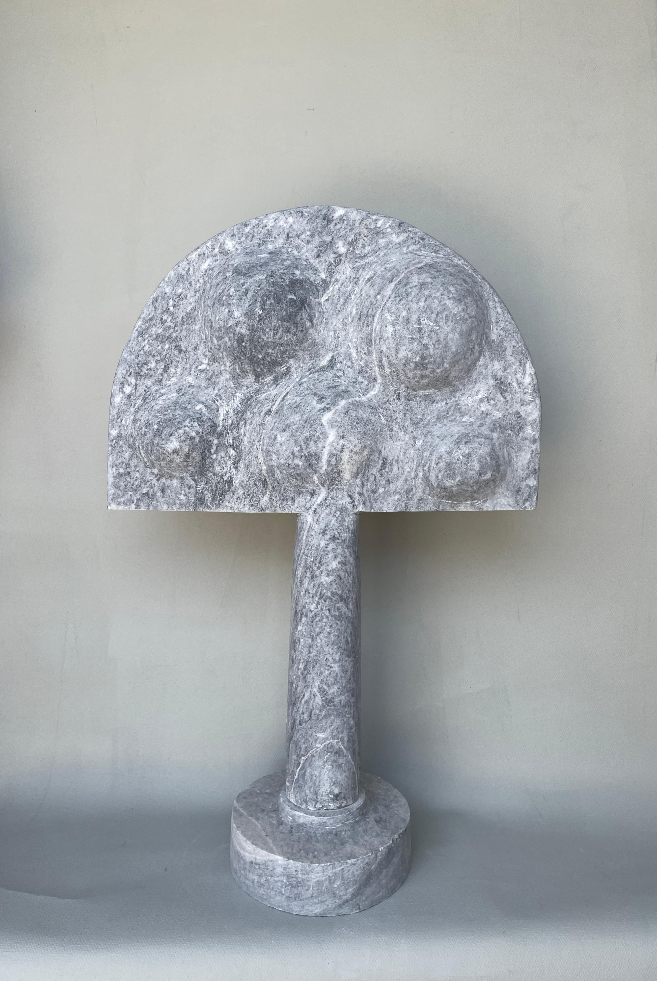 Heraldic Form marble sculpture by Tom Von Kaenel
Dimensions: D 8 x W 41 x H 60 cm
Materials: marble

Tom von Kaenel, sculptor and painter, was born in Switzerland in 1961. Already in his early childhood he was deeply devoted to art. His desire
