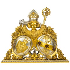 Heraldic Hapsburg Carved Giltwood Papal Coat of Arms, 20th Century