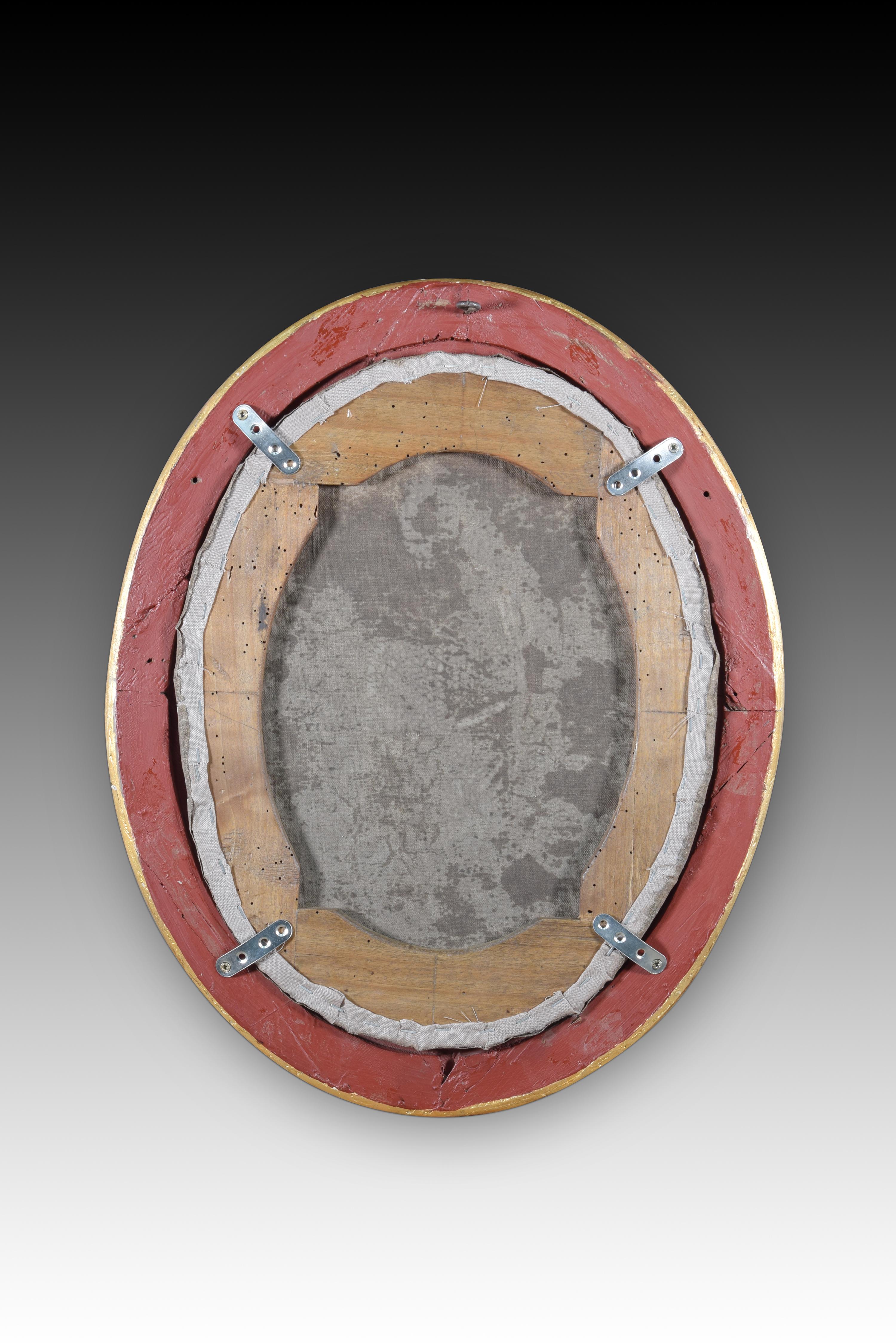 Heraldic Shield, Oil on Canvas, Torres, a. Spanish School, 1856 In Good Condition For Sale In Madrid, ES