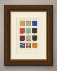 Heraldic Tinctures and Furs, Antique Chromolithograph, Lacroix, 1851