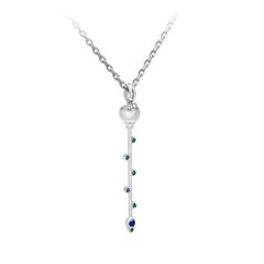 Hera’s Sceptre Pendant, 18-carat white gold, sapphires, emeralds and diamonds