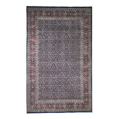 Herati Design 300 KPSI Wool and Silk Hand Knotted Oriental Rug
