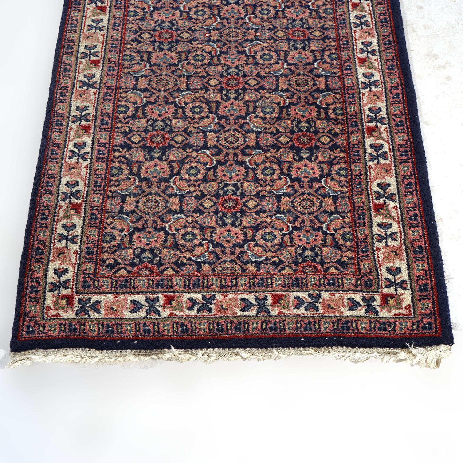 Herati Design Oriental Wool Rug Runner 20th C For Sale 3