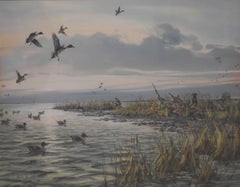 "COASTAL SHOOTING" by Herb Booth Waterfowl, Ducks, Geese Hunting Scene