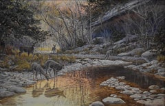 "ON ALERT" by Herb Booth Wildlife White Tail Deer Texas Hill Country Scene