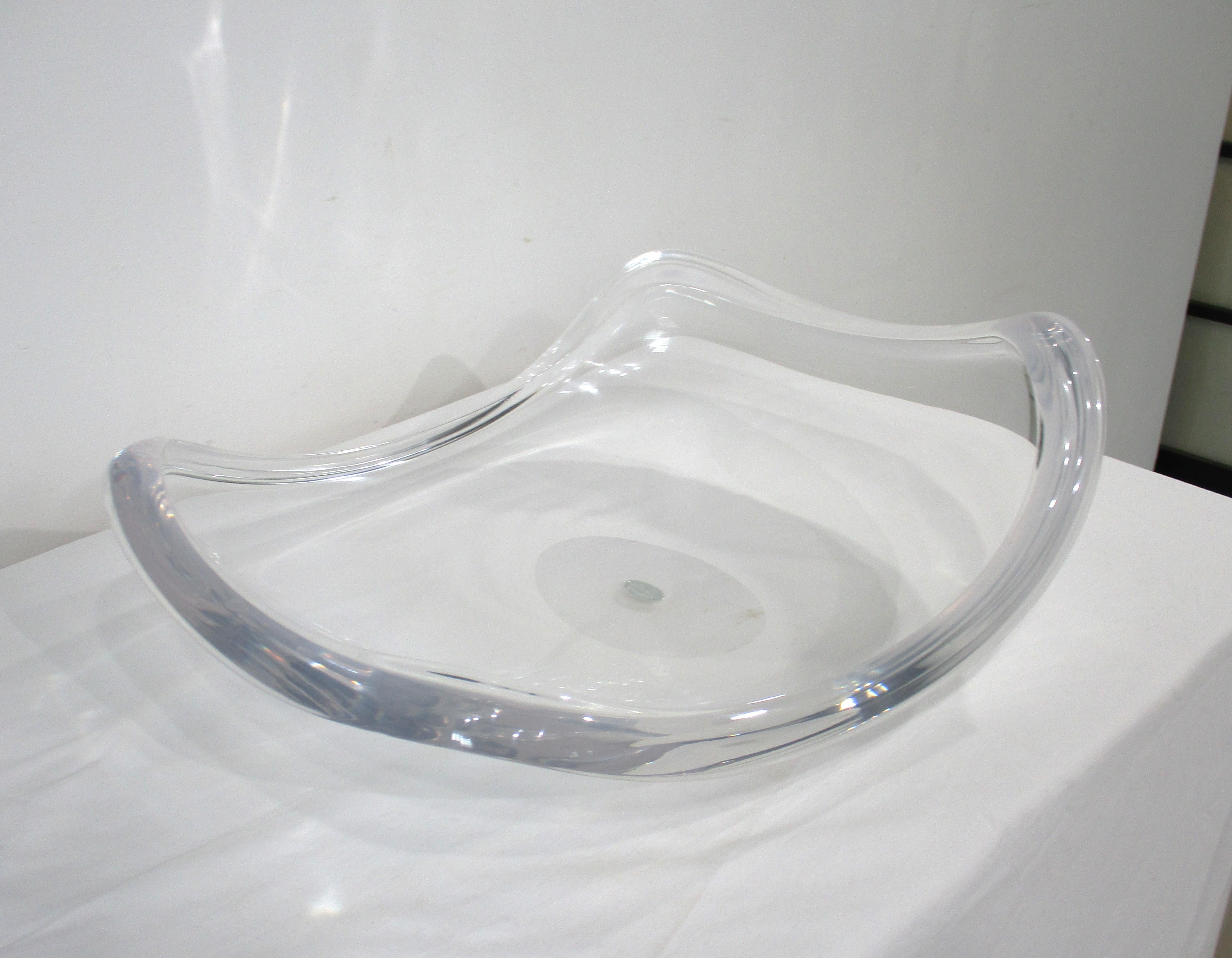 Mid-Century Modern Herb Ritts Large Mid Century Sculptural Lucite Center Piece Bowl for Astrolite For Sale