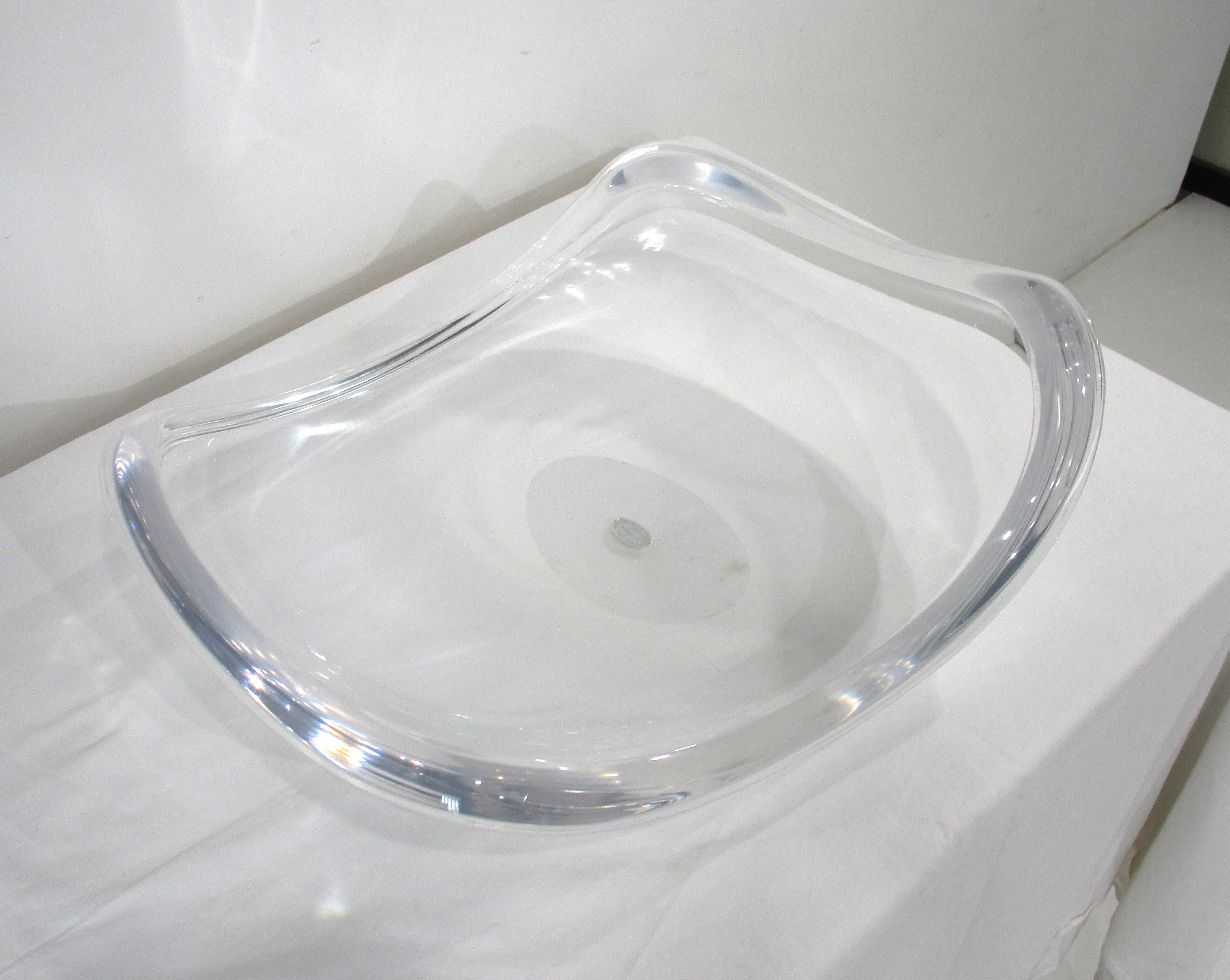 American Herb Ritts Large Mid Century Sculptural Lucite Center Piece Bowl for Astrolite