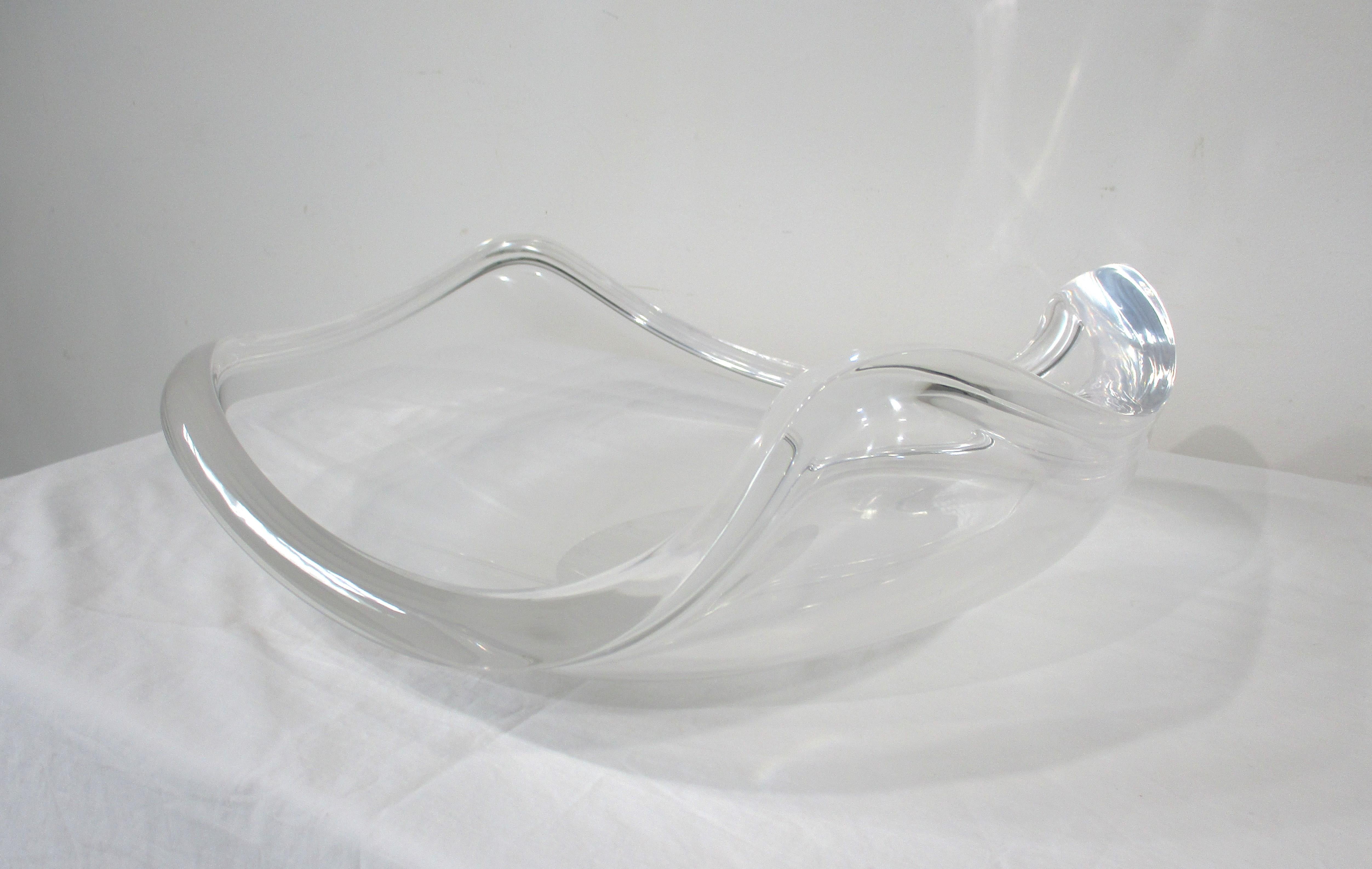 20th Century Herb Ritts Large Mid Century Sculptural Lucite Center Piece Bowl for Astrolite For Sale