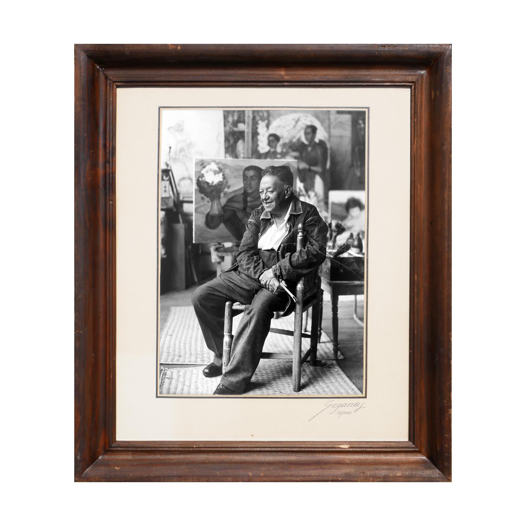 Black and White Portrait Photograph of Diego Rivera For Sale 1