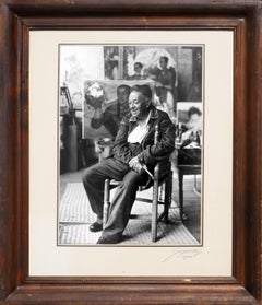 Vintage Black and White Portrait Photograph of Diego Rivera