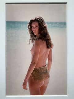 Kate Moss 90's, Paradise Island Bahamas, Nude Model, Vintage Photograph, Framed