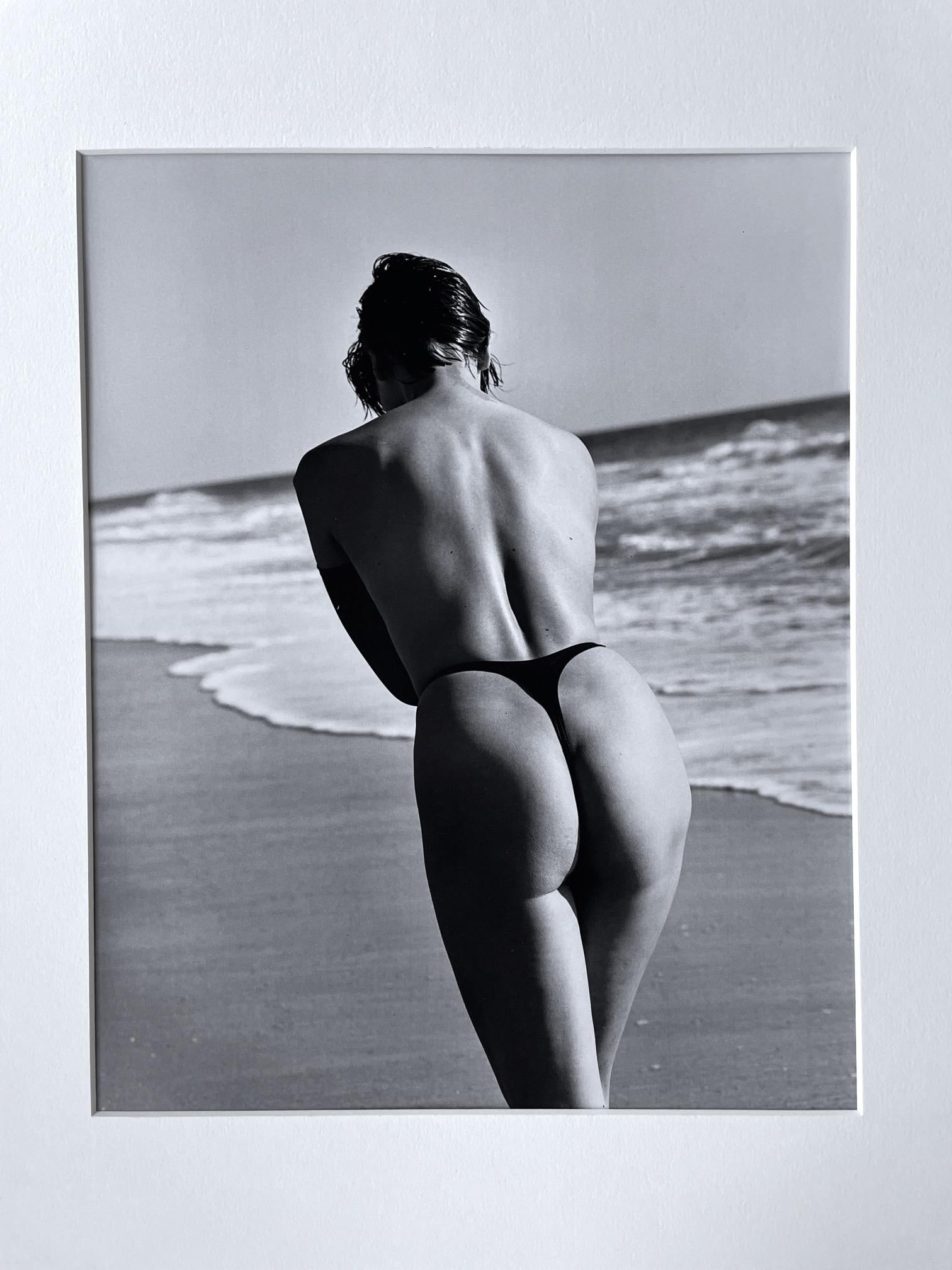 Herb Ritts Black and White Photograph - Untitled - Woman's Back In Bikini Bottom At Beach 