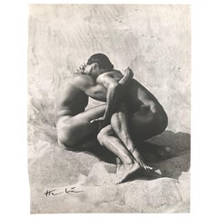 Herb Ritts Signed Photo, "Brian and Tony in Sand, Paradise Cove"