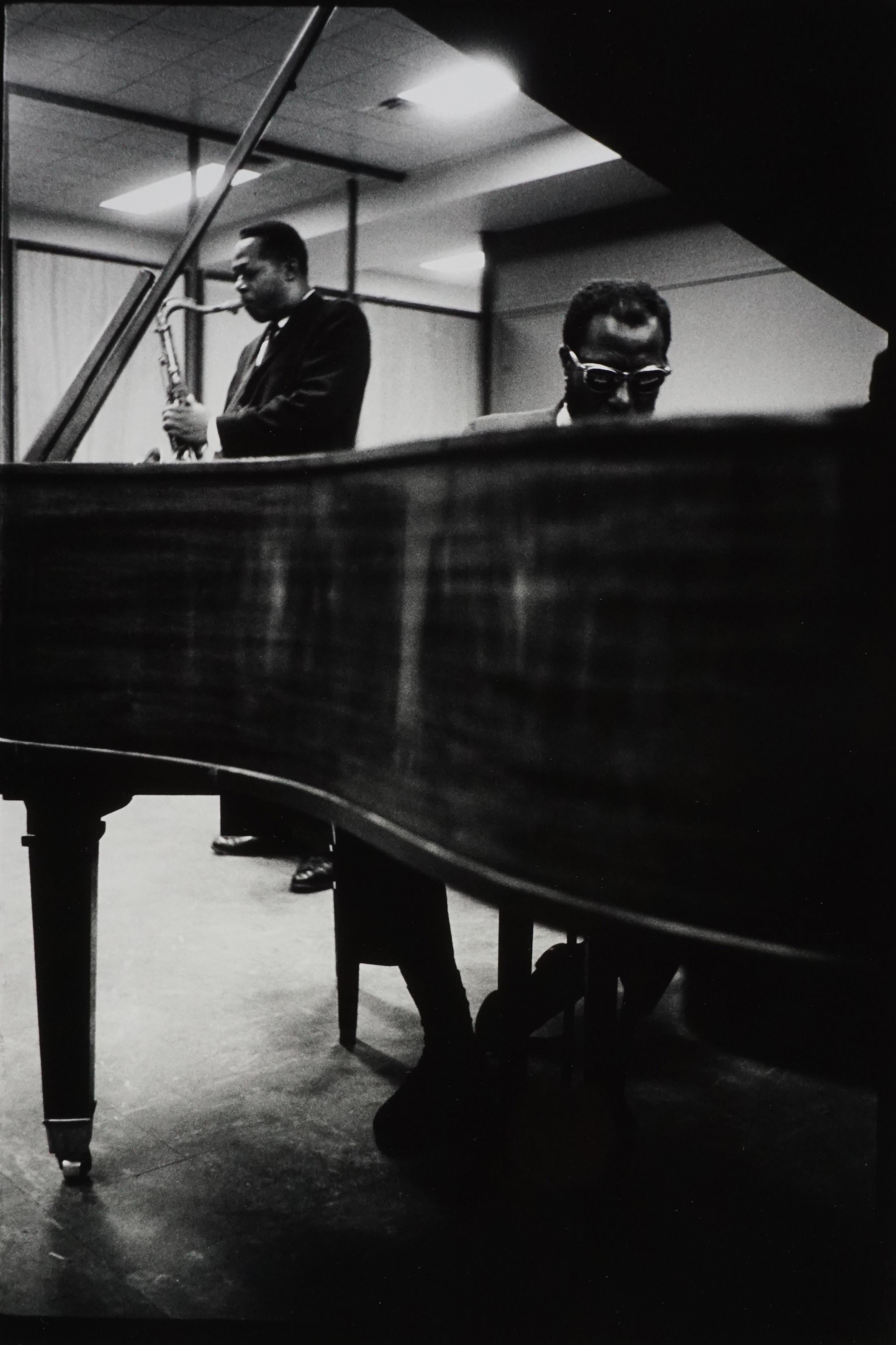 Herb Snitzer Black and White Photograph - Thelonious Monk and Charlie Rouse, The United Nations, New York City, 1961