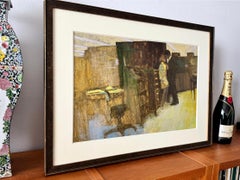 Early Computer Love in the Computer Room - Mid Century Illustration Original Art