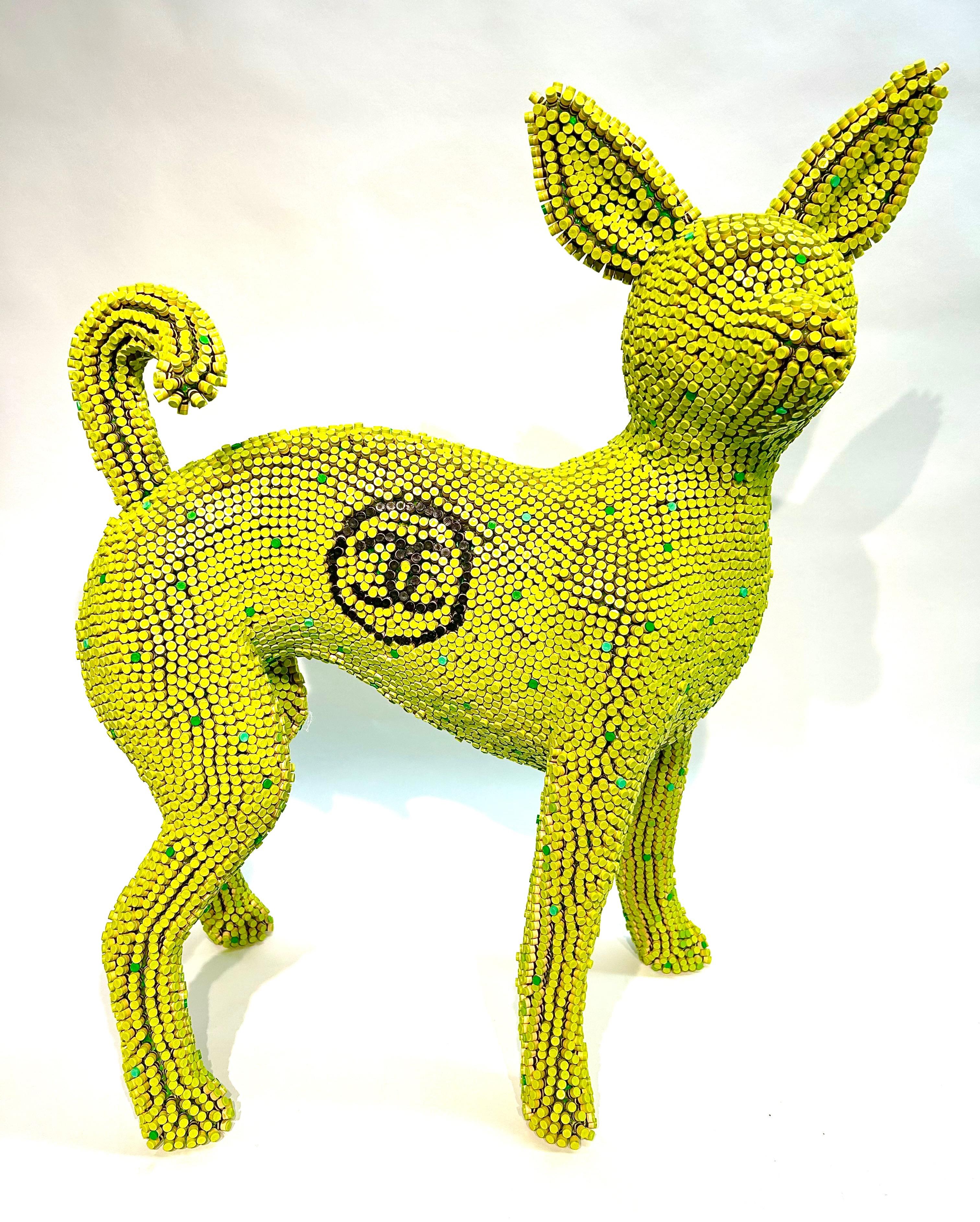 Herb Williams Figurative Sculpture - Colossal Chartreuse Chihuahua