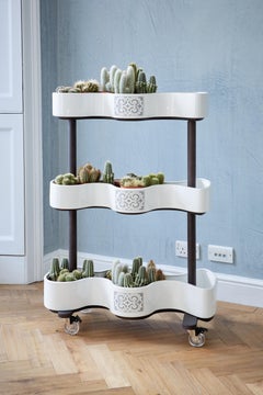 Vertical garden of ceramic and turtledove grey wood from SoShiro Ainu collection