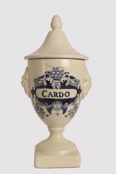 Herbalist pharmacy ceramic jar, Italy 1890.