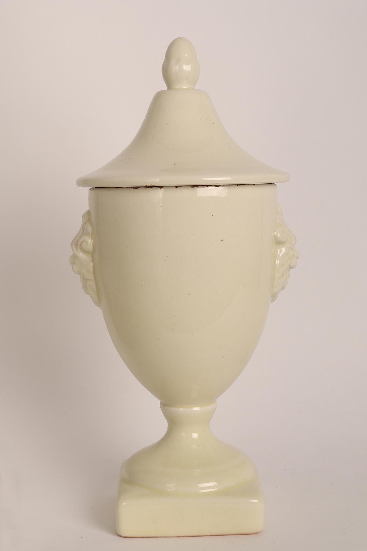 19th Century Herbalist pharmacy ceramic jar, Italy 1890. For Sale