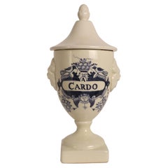 Pot en céramique pour pharmacie d'herboristerie, Italie 1890.
